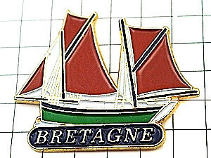ピンバッジ・ブルターニュの帆船◆フランス限定ピンズ◆レアなヴィンテージものピンバッチ