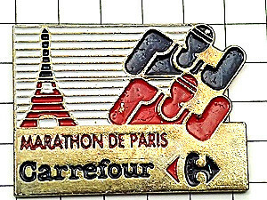 ピンバッジ・パリマラソン競走エッフェル塔◆フランス限定ピンズ◆レアなヴィンテージものピンバッチ
