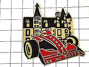  pin badge *F1 race car mani cool castle * France limitation pin z* rare . Vintage thing pin bachi