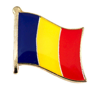 ピンバッジ◆チャド 国旗デラックス薄型キャッチ付き 汎アフリカ主義 ピンズ CHAD FLAG REPUBIC-OF-CHAD TCHAD DRAPEAU