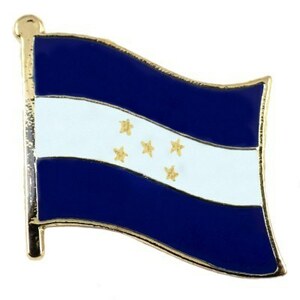 ピンバッジ◆ホンジュラス 国旗デラックス薄型キャッチ付き ５つの星スター中央アメリカ再統一 ピンズ HONDURAS FLAG