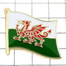 ピンバッジ◆ウェールズ 国旗デラックス薄型キャッチ付き 赤い竜 ドラゴン 龍 イギリス 英国 ピンズ WALES FLAG DRAGON_画像1