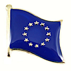 ピンバッジ◆欧州旗 ヨーロッパ EU欧州連合 の星の旗 デラックス薄型キャッチ付き 青 ピンズ EUROPE EUROPA EUROPEAN-UNION