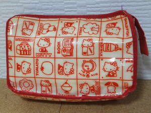  Sanrio SANRIO Hello Kitty HELLO KITTY 1975 vinyl pouch old Logo case case Showa Retro that time thing RETRO BAG Kitty Chan rare 