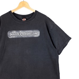 00's USA製 ハーレーダビッドソン 半袖両面プリントTシャツ メンズUS-2XLサイズ ブラック オフィシャル ビンテージ t-2360n