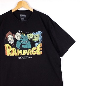 RAMPAGE THE MOVIE 半袖プリントTシャツ メンズUS-2XLサイズ ランペイジ 巨獣大乱闘 オフィシャル 映画 ムービー 古着 t-2381n