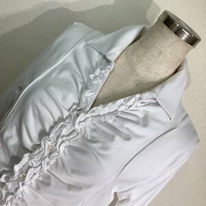 B162# Nara Camicie * белый * оборка * cut and sewn блуза #Ⅱ