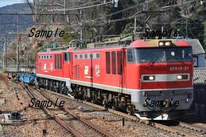 【鉄道写真】EF510-21牽引 配6551レ　＠山科　L版　(商品番号164)