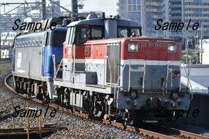 【鉄道写真】DE10 1189牽引　EF200-901甲種輸送　＠三郷　L版　(商品番号195)