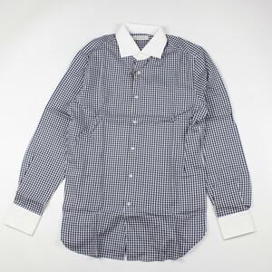 GUY ROVER / CAMICIA MENS SHIRT ギローバー コットン チェック クレリック 長袖 シャツ 表記サイズ40