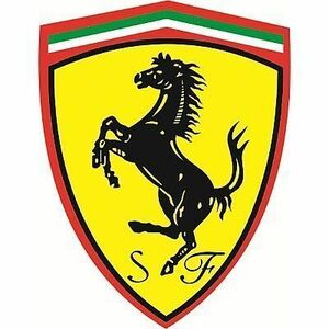 エンブレム 10cm Ferrari フェラーリ クラシック ロゴ ブランド イエロー 黄色 ブラック 黒 馬 スポーツカー マスタング 同梱送料210円