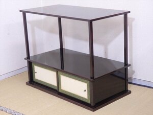 ★状態良好！【紹鴎棚　紙箱入り】組立式　木製漆器　サイズ：74×39.2×高さ59.6cm　茶道具 武野紹鴎好写 紹鴎袋棚 茶の湯の棚