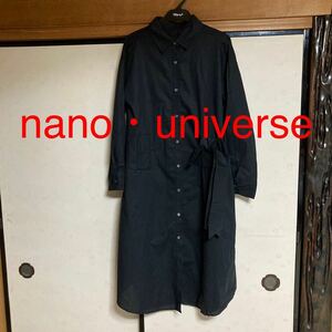 1回だけ着用★ nano・universe 2WAYシャツワンピース　　ベルトリボン付き