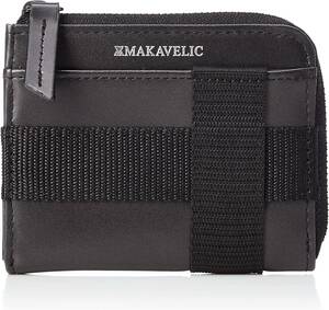 未使用美品・送料込★MAKAVELIC / WATER PROOF LEATHER MIDDLE WALLET BLACK★マキャベリック 本革 レザー 財布 コインケース 小銭入れ