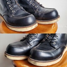 899◆97年製 レッドウィング REDWING 8190 アイリッシュセッターブーツ 7D 25㎝位 黒 ブラック 茶芯 羽根タグ モックトゥ 中古 USED_画像8