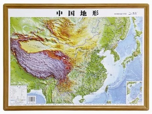 9787557202811 (5) 3D China map China ground shape 68x46cm 1:12000000