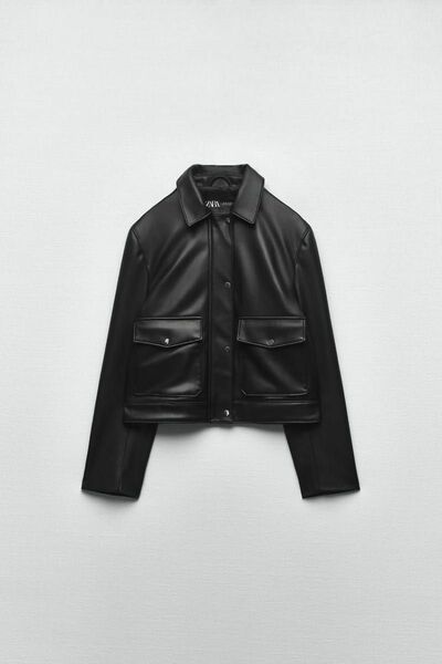 ZARA フェイクレザー ジャケット XS