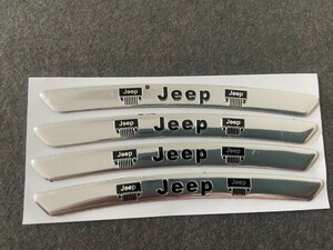 ★ジープ JEEP★64★ ホイールリムステッカー 装飾バッジデカールスタイリング 傷を隠す 4枚セット 90ｍｍ アルミ 車用