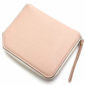 D0456S new goods L'arcobaleno × JOSEPH/ round Zip leather wallet purse pink beige larukobare-nojosef Homme 