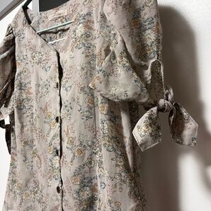 one after another NICE CLAP 袖カシュクールリボンブラウス