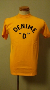 旧ドゥニーム DENIME 超希少 Tシャツ チェーンステッチ ロゴ M サイズ イエロー オリゾンティ期以前 新品未使用品