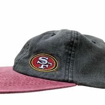 90's NEW ERA NFL San Francisco 49ers キャップ グレー×バーガンディ ツートン 6パネル ベルクロバック ビンテージ ニューエラ_画像2