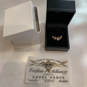 美品 18K ロイヤルオーダー royalorder 18金 リング クリスタル ゴールド Justin davis 好きな方 royal order