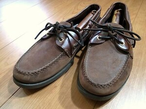 美品 SPERRY TOP SIDER スペリー トップサイダー 革靴 デッキシューズ レザーシューズ 茶 111/2M 約29.5㎝