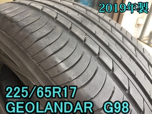 225/65R17 ヨコハマ GEOLANDAR G98　2019年製　残約5.5mm　1本　送料3060円～