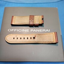 OFFICINE PANERAI オフィチーネ パネライ 純正 正規 付属品 茶 ブラウン BA 尾錠 ストラップ ベルト ラグ 幅 24mm ピン バックル 装着_画像3