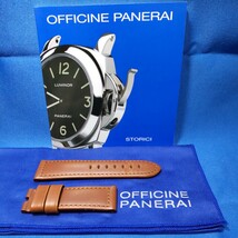 OFFICINE PANERAI 正規 オフィチーネ パネライ 両面 茶 カーフ 純正 Austria 製造 ストラップ 尾錠 BA 取扱説明書 付属 初期 レア 24/22mm_画像1