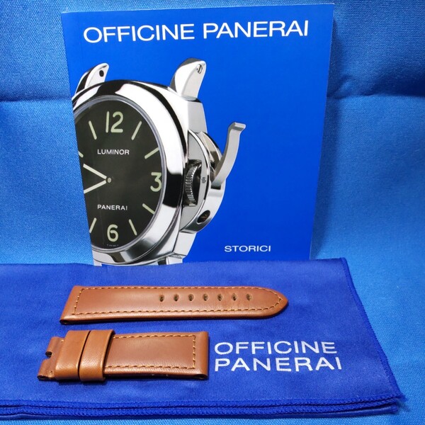 OFFICINE PANERAI 正規 オフィチーネ パネライ 両面 茶 カーフ 純正 Austria 製造 ストラップ 尾錠 BA 取扱説明書 付属 初期 激レア 希少