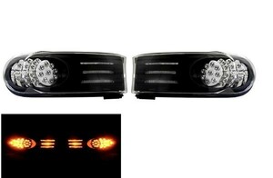 トヨタ FJクルーザー 07y- ブラック フロント パークシグナル ライト 左右セット LED フロントウインカー コーナーランプ 送料無料