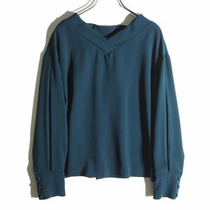 K8543f9 VADORE Adore V dry Touch georgette blouse green 38 / pull over oversize shirt spring summer 