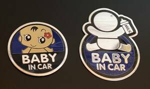 BABY IN CAR ステッカー　２枚セット　ベビーインカー 赤ちゃん　シール　赤ちゃん乗ってます　子供　アクセサリー　カーステッカー