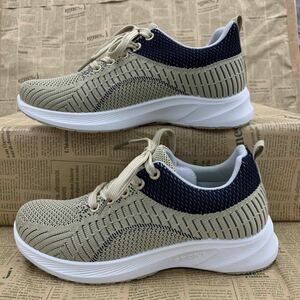  new goods lady's 23.0cm light weight wide width slip prevention Raver sport sneakers running shoes walking shoes cord shoes beige osw5354