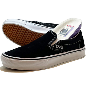 格安VANSバンズ SKATE SLIP ON スリッポンBLACKスエード 24.0cm新品未使用