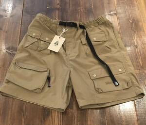 試着程度 WOODS UTILITY SHORT PANTS XL ベージュ ウッズ ユーティリティーショートパンツ 撥水 複数収納ポケット