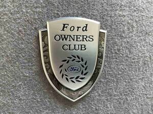 フォード FORD メタルカーエンブレム 車用デカール 飾り 金属ステッカー シール バッジ ドレスアップ 1個 シルバー 42番