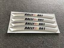 RALLI ART 三菱 ホイールリム デカール ステッカー 9CM 車用 4枚セット アルミ バッジエンブレム シルバー 簡単取付 15番_画像1