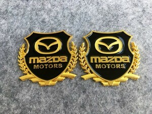  Mazda MAZDA Gold . emblem emblem sticker plate automobile. side fender badge scratch ...2 piece set free shipping 