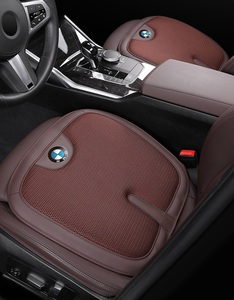BMW 車用クッション　カーシートクッション　お尻座布団　通気性3D ハニカム構造 メッシュ表面 低反発　2個セット モカブラウン