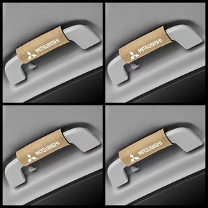 三菱 MITSUBISHI ルーフハンドル保護カバー 車グリップカバー ルーフハンドル装飾 取っ手カバー キズ防止 4個セット ベージュ