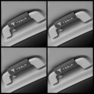 テスラ TESLA ルーフハンドル保護カバー 車グリップカバー ルーフハンドル装飾 取っ手カバー キズ防止 4個セット グレー
