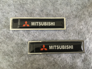 三菱 MITSUBISHI 車用デカール カーステッカー プレート エンブレム フェンダーバッジ シール 傷を隠す 2枚セット　24番