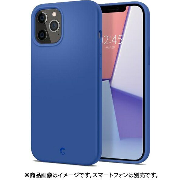 送料無料【訳あり・未使用品】iPhone12ProMax (6.7インチ) シリコンケース ネイビー■内側のマイクロファイバーで保護■SPIGEN／CYRILL