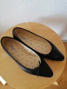 repetto バレエシューズ レザー フラット リボン 黒