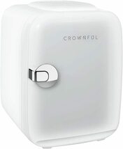 新品　CROWNFUL ミニ冷蔵庫 4L 冷温庫 0~60℃ 【保温・保冷用＆室内車載両用】小型冷蔵庫 ポータブル 1.7kg超軽量 持ち運び便利 冷蔵庫_画像1