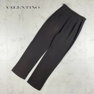 VALENTINO ヴァレンティノ サイドジップ テーパードパンツ ボトムス レディース 茶色 ブラウン サイズS*BC88