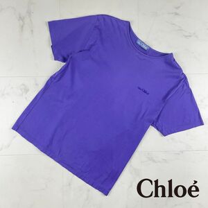 Miss Chloe クロエ ポイント刺繍入り 丸襟Tシャツ トップス レディース 紫 パープル サイズM*BC104